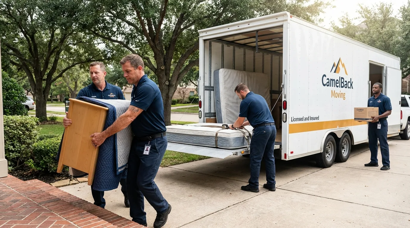Crew loading residential truck for cross-state move from Williamsburg, MA